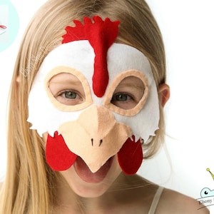 Chicken Mask PATTERN. Kids Felt Mask Sewing Pattern PDF