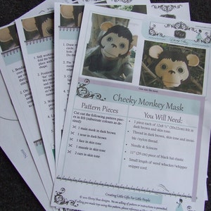 Monkey Mask PATTERN. Kids Felt Animal Mask Sewing Pattern PDF. image 6