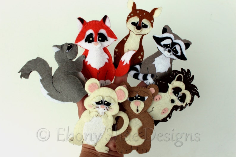 Felt Finger Puppet Patterns: Woodland felt animal patterns. Woodland Finger Puppets DIY image 10