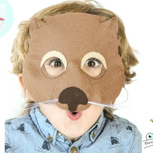 Wombat Mask PATTERN. Kids Felt Mask Sewing Pattern PDF.