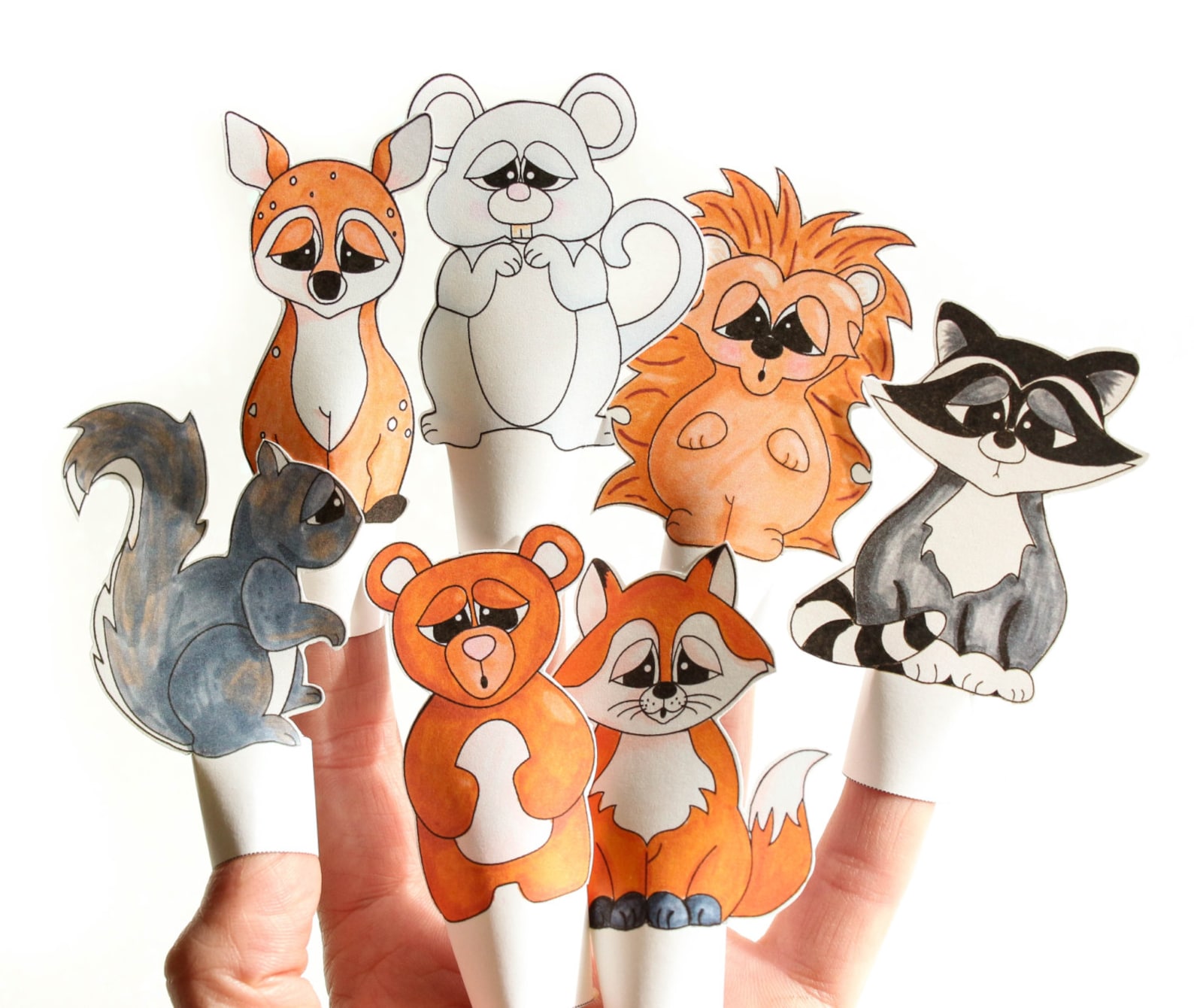 Woodland Printable Finger Puppets. DIY Paper Finger Puppets. Etsy Canada