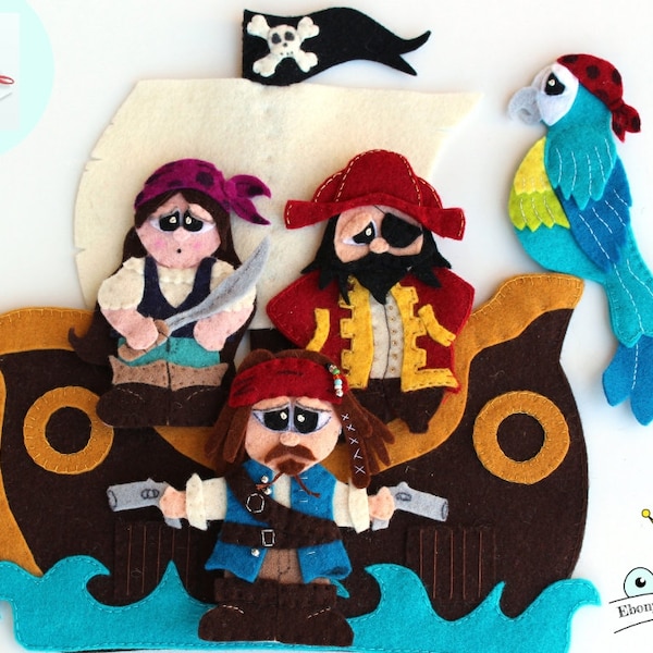 MOTIFS de marionnettes à doigts pirates.