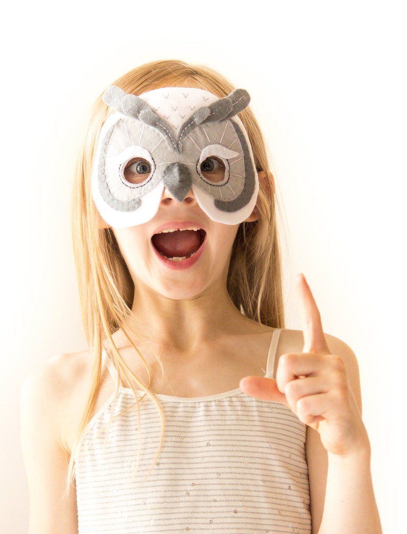 Owl Mask Pattern. Kids Felt Mask Sewing Pattern PDF. Owl costume. image 4