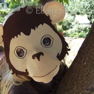 Monkey Mask PATTERN. Kids Felt Animal Mask Sewing Pattern PDF. image 3