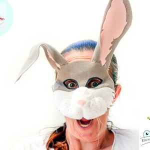 Rabbit Mask PATTERN.  Easter Bunny Costume Sewing Pattern