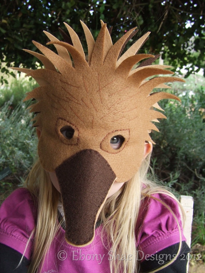 Felt Hedgehog mask PATTERN. Kids Echidna mask Sewing Patter PDF. image 8