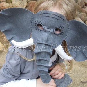 Elephant Mask PATTERN. Kids Felt Mask Sewing Pattern. image 3