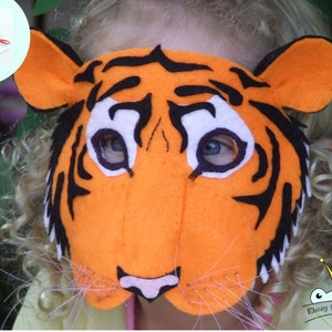 Tiger Mask PATTERN. DIY Kids Felt Mask Sewing Pattern PDF. image 1