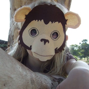 Monkey Mask PATTERN. Kids Felt Animal Mask Sewing Pattern PDF. image 4