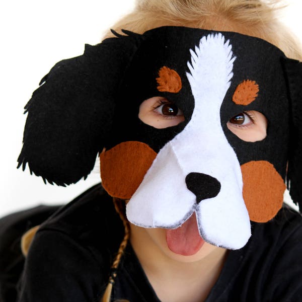 Felt Dog Mask Sewing PATTERN. Kids mask PDF Pattern.