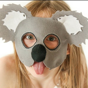 Koala Bear Mask PATTERN. PDF Sewing Pattern for Kids Felt Australian Koala Mask. image 3