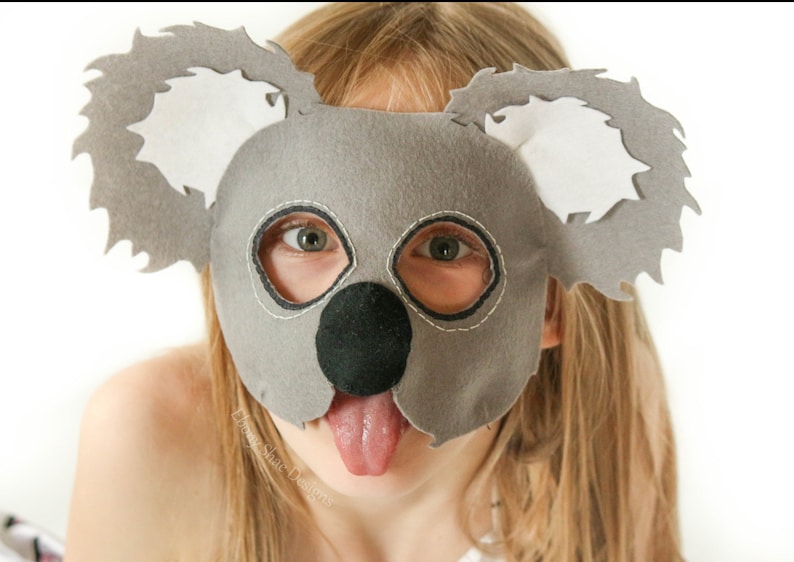Koala Bear Mask PATTERN. PDF Sewing Pattern for Kids Felt Australian Koala Mask. image 3