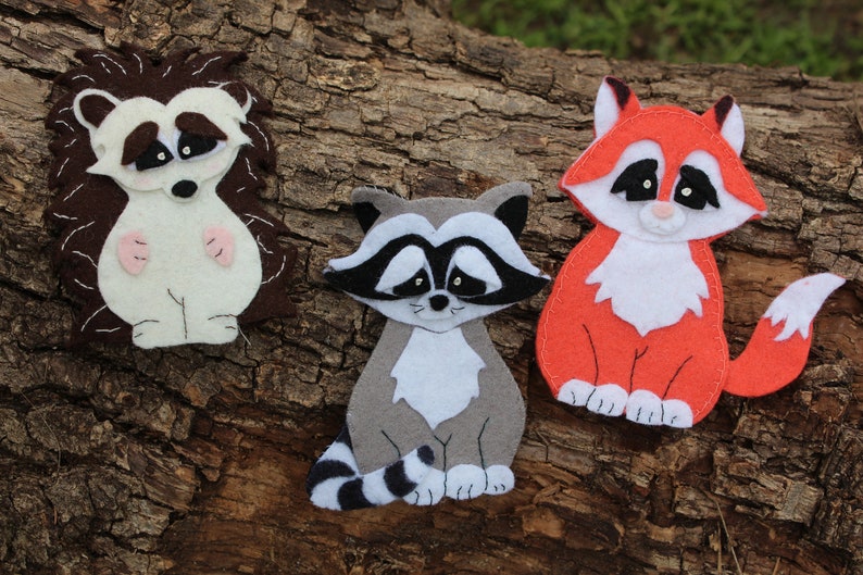 Felt Finger Puppet Patterns: Woodland felt animal patterns. Woodland Finger Puppets DIY image 8