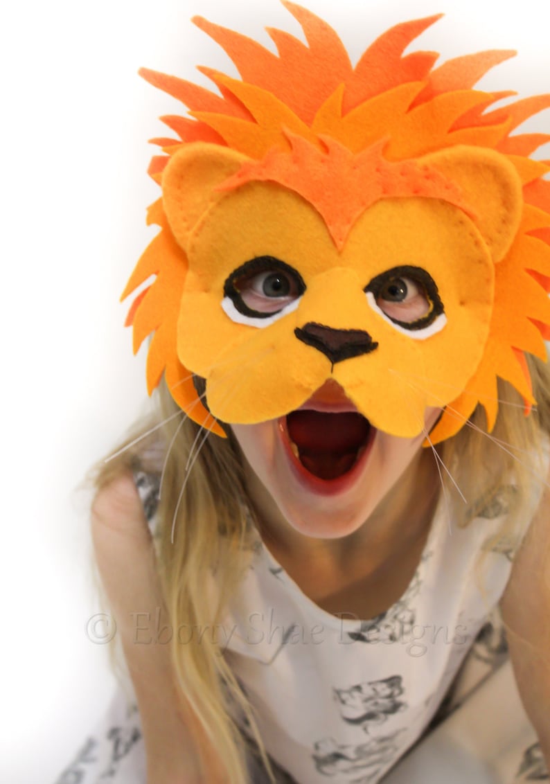 Lion Mask PATTERN. Kids Felt Mask Sewing Pattern. Etsy