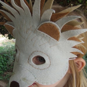 Felt Hedgehog mask PATTERN. Kids Echidna mask Sewing Patter PDF. image 4