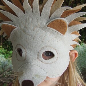 Felt Hedgehog mask PATTERN. Kids Echidna mask Sewing Patter PDF. image 3