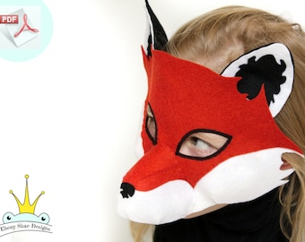 Fox Mask PATTERN. PDF Sewing Pattern for Kids Felt Fox Mask.