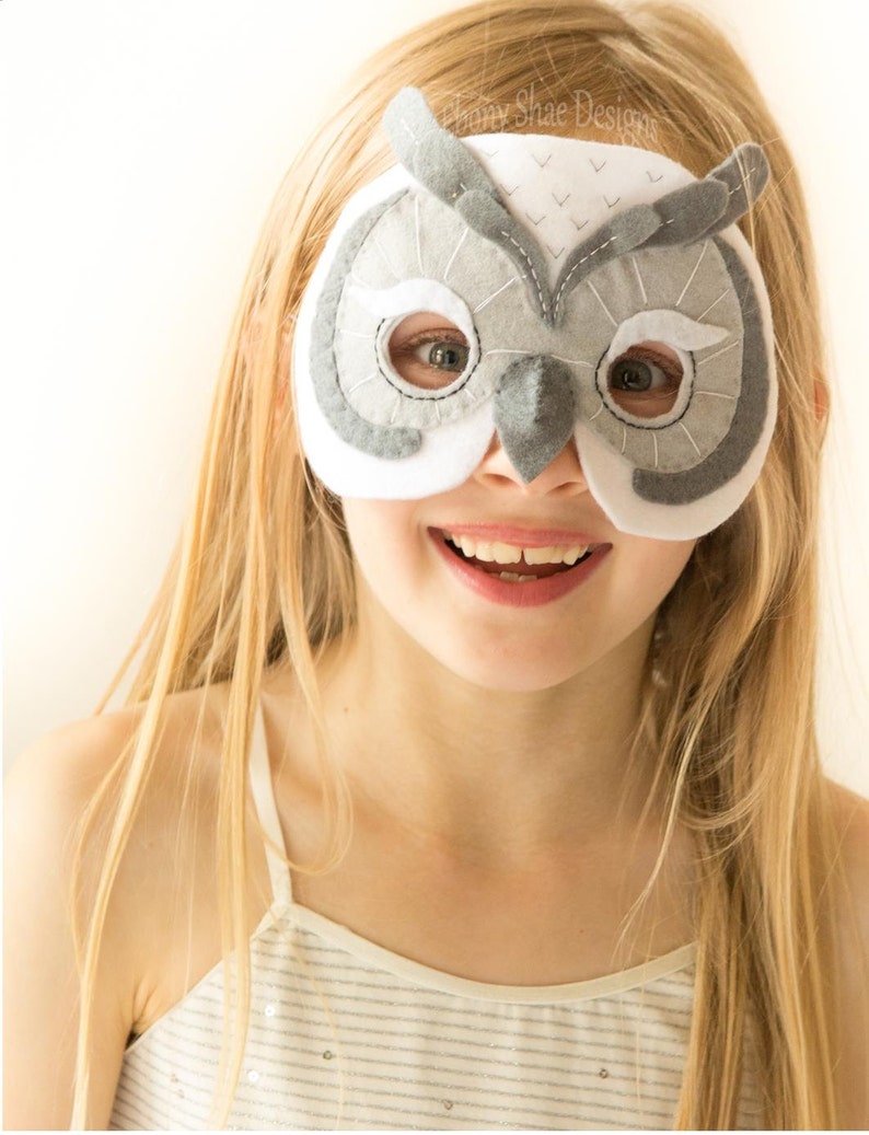 Owl Mask Pattern. Kids Felt Mask Sewing Pattern PDF. Owl costume. image 9