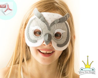 Owl Mask PATTERN. Kids Felt Mask Sewing Pattern DIY.