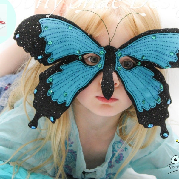 Butterfly Mask PATTERN.  Kids Felt Mask Sewing Pattern