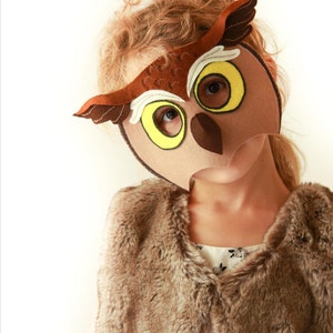 Owl Mask PATTERN. PDF Sewing Pattern for Kids Horned Owl Mask. image 5