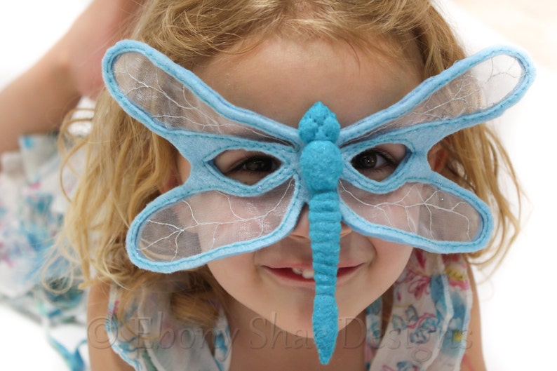 Dragonfly Mask PATTERN. Kids Felt Mask Sewing Pattern PDF. image 3