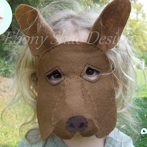 Kangaroo Mask PATTERN. Kids Felt Mask Sewing Pattern PDF.