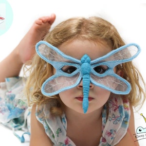 Dragonfly Mask PATTERN. Kids Felt Mask Sewing Pattern PDF. image 1