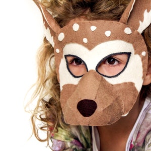 Deer Mask PATTERN. Kids Felt mask SEWING PATTERN image 4