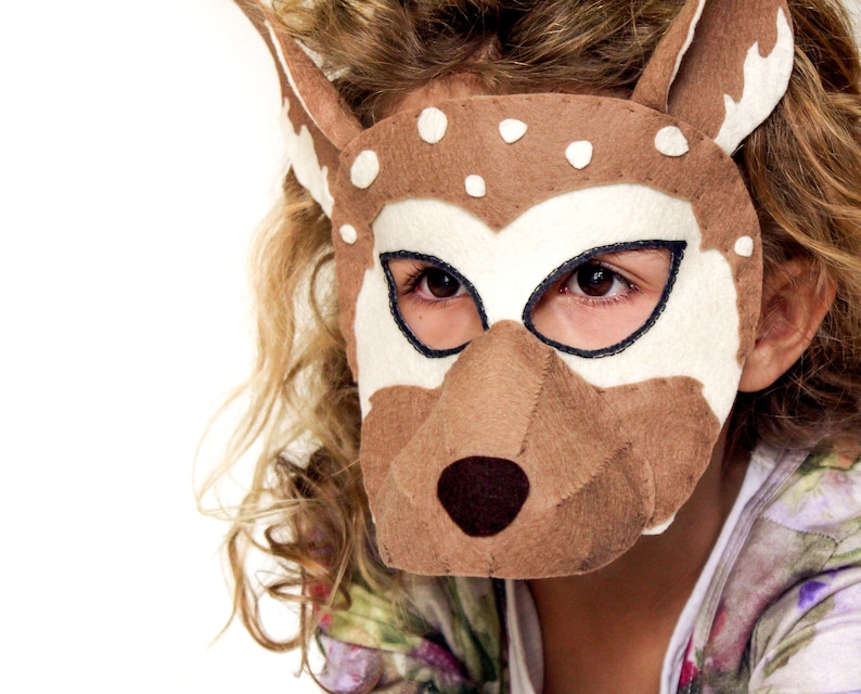 Deer Mask PATTERN. Kids Felt mask SEWING PATTERN image 4