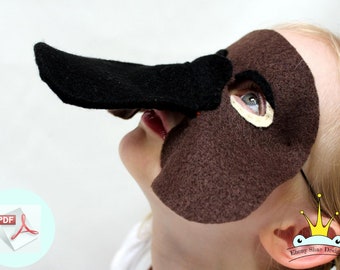 Platypus Mask PATTERN.  Kids Felt Mask Sewing Pattern PDF.