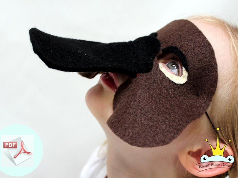 Platypus Mask PATTERN. Kids Felt Mask Sewing Pattern PDF. image 1