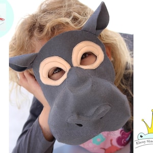 Hippo Mask PATTERN. Kids Felt Animal Mask Sewing Pattern PDF. DIY.