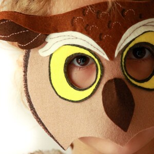 Owl Mask PATTERN. PDF Sewing Pattern for Kids Horned Owl Mask. image 9