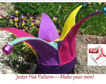 Jester Hat or elf hat sewing PATTERN. Elf or Jester costume pattern for babies 6 to 18 months.