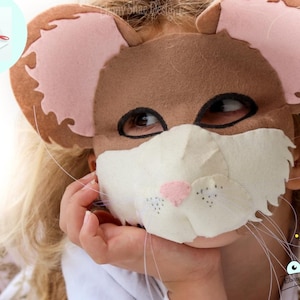 MOTIF de masque de souris. Patron de couture de masques en feutre pour enfants.