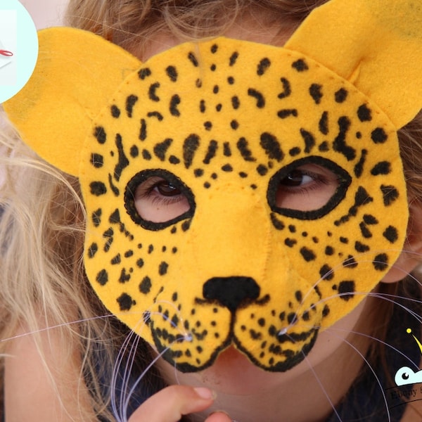 Leopard Mask PATTERN.  Kids Animal Mask Sewing Pattern PDF.