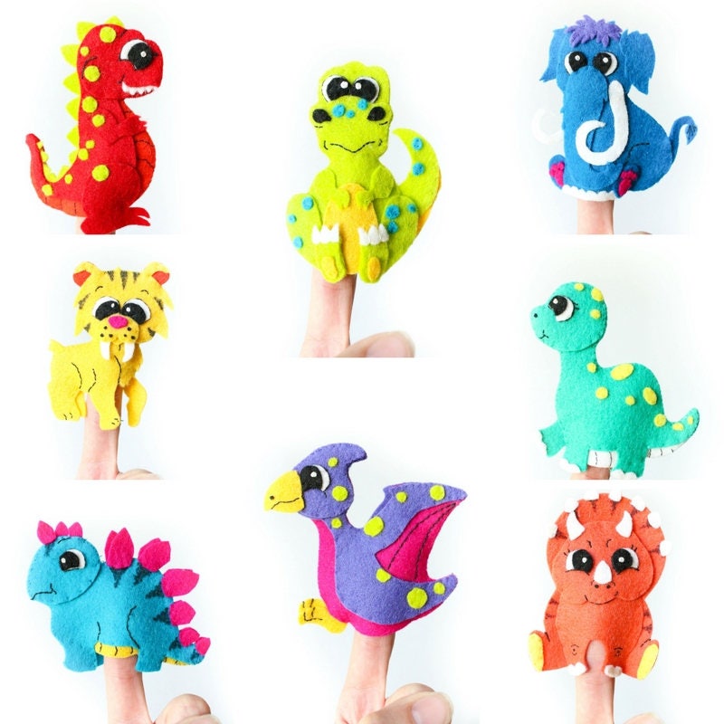 Dinosaur Finger Puppets PATTERN Set Etsy Australia