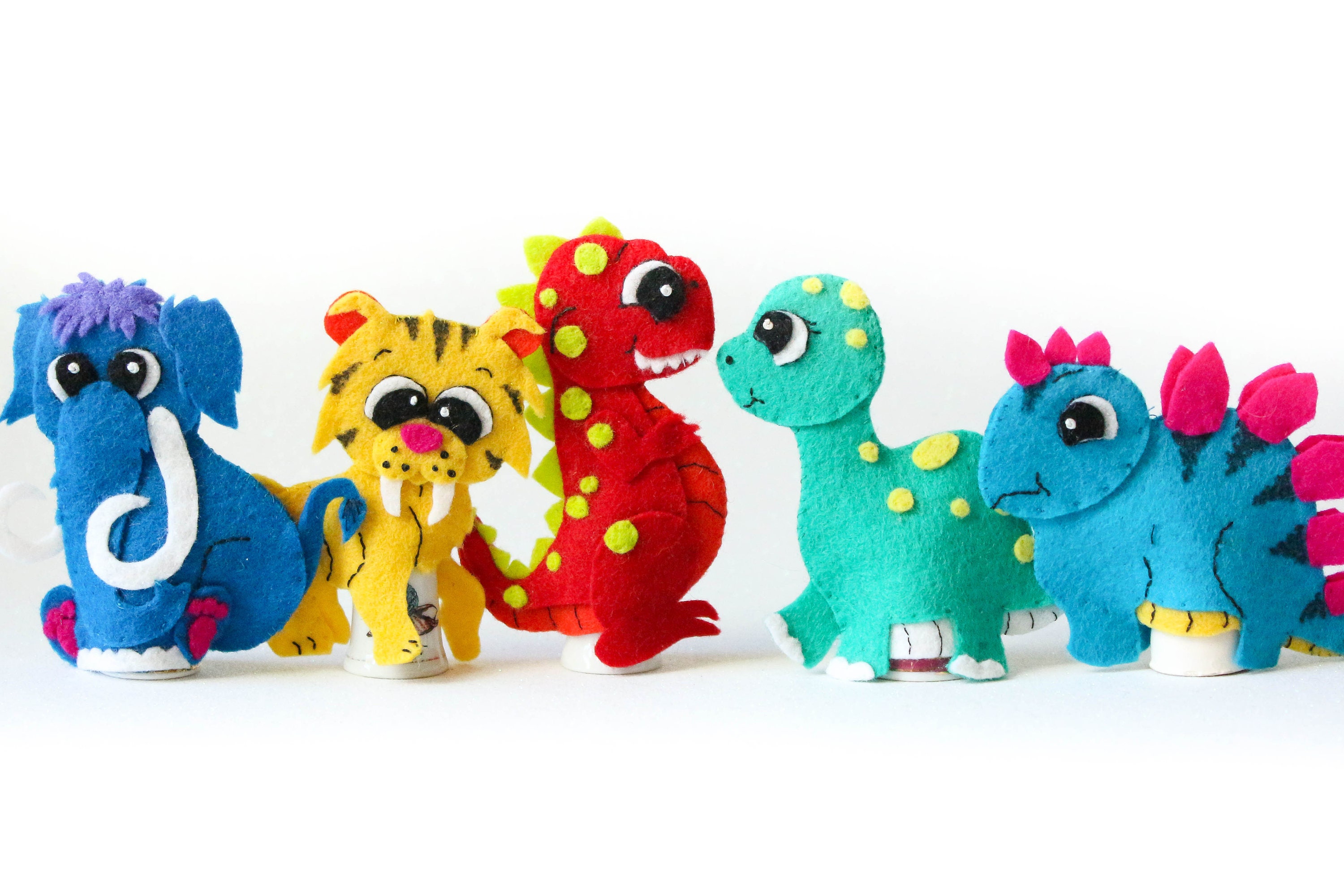 Dinosaur Finger Puppets PATTERN Set Etsy Australia
