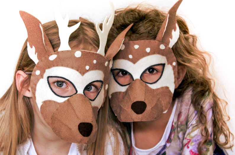 Deer Mask PATTERN. Kids Felt mask SEWING PATTERN image 9