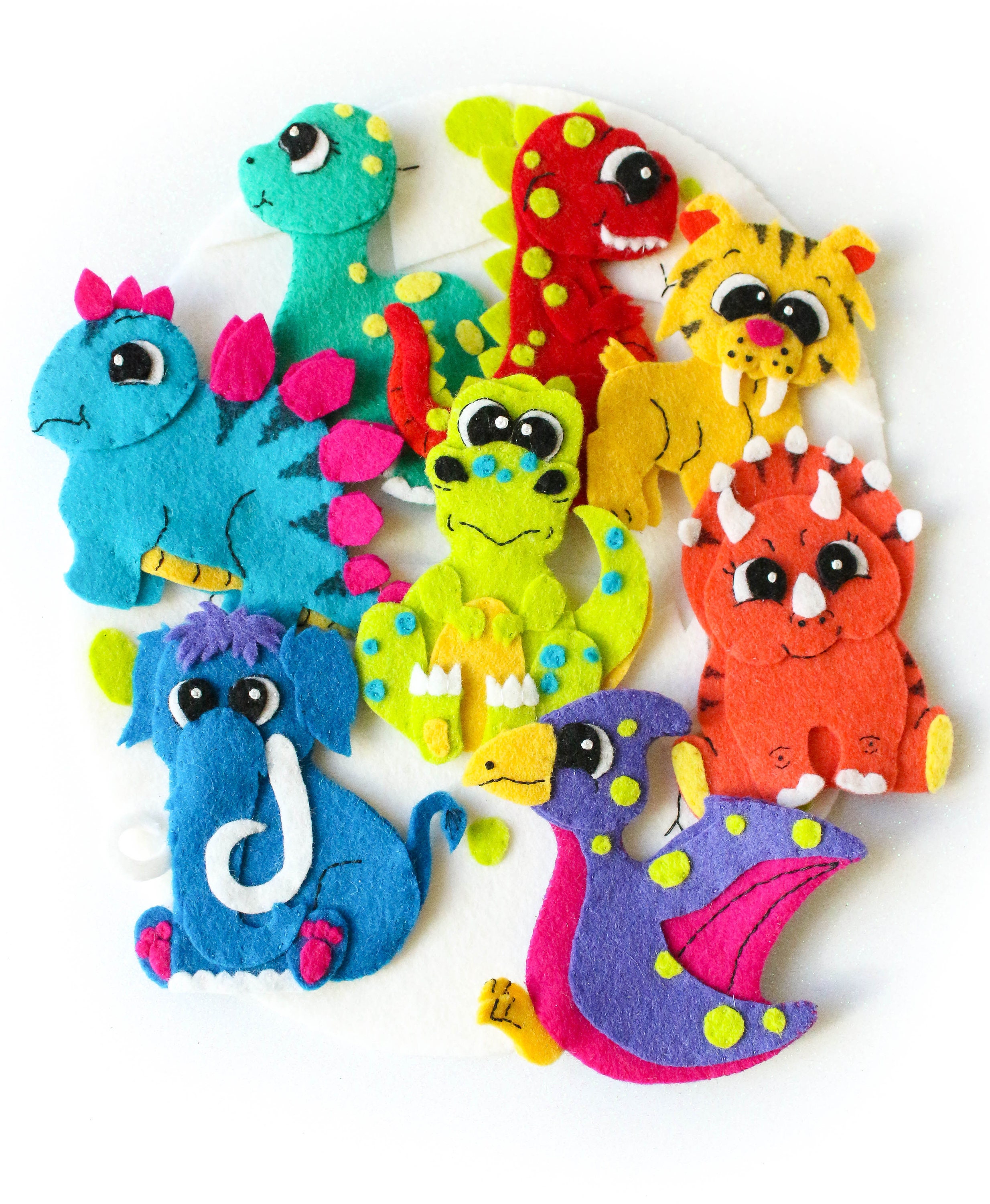 Dinosaur Finger Puppets PATTERN Set Etsy Australia