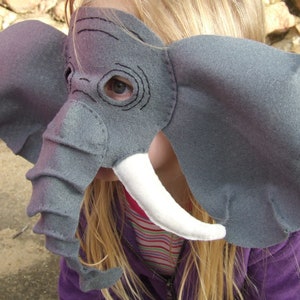 Elephant Mask PATTERN. Kids Felt Mask Sewing Pattern. image 8