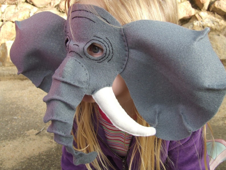 Elephant Mask PATTERN. Kids Felt Mask Sewing Pattern. image 8