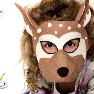 Deer Mask PATTERN. Kids Felt mask SEWING PATTERN image 1