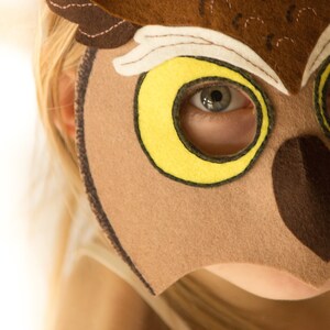 Owl Mask PATTERN. PDF Sewing Pattern for Kids Horned Owl Mask. image 10