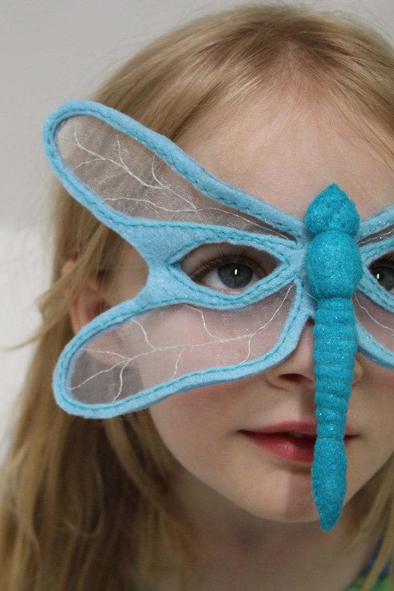Dragonfly Mask PATTERN. Kids Felt Mask Sewing Pattern PDF. image 4