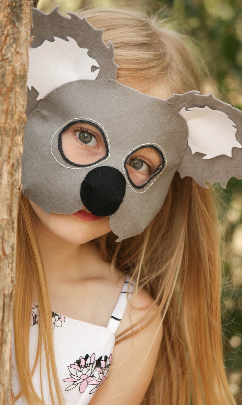 Koala Bear Mask PATTERN. PDF Sewing Pattern for Kids Felt Australian Koala Mask. image 8