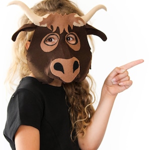 DIY Bull Mask Sewing Pattern: Kids Felt Animal Costume (PDF Pattern) - Etsy