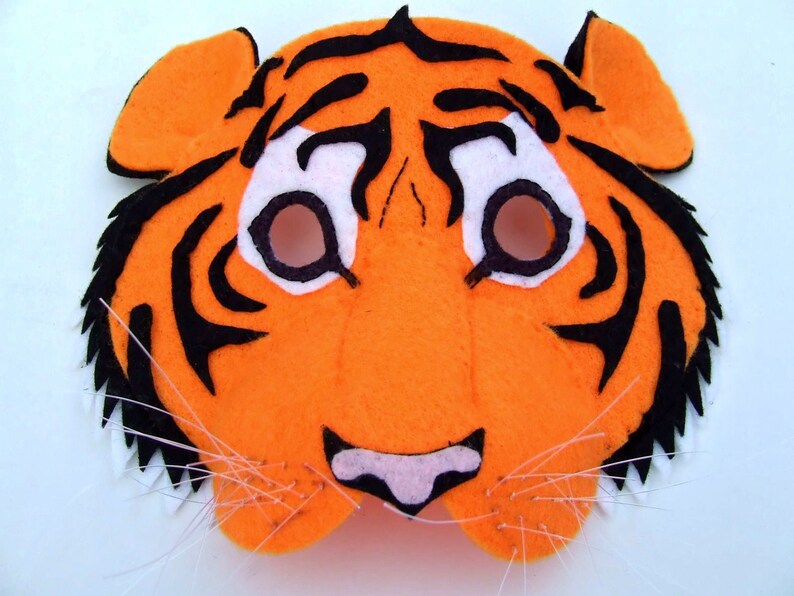 Tiger Mask PATTERN. DIY Kids Felt Mask Sewing Pattern PDF. image 7