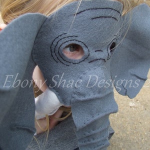 Elephant Mask PATTERN. Kids Felt Mask Sewing Pattern. image 4